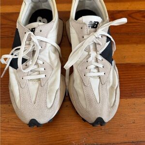 New Balance 327 Cream and Black Sneakers